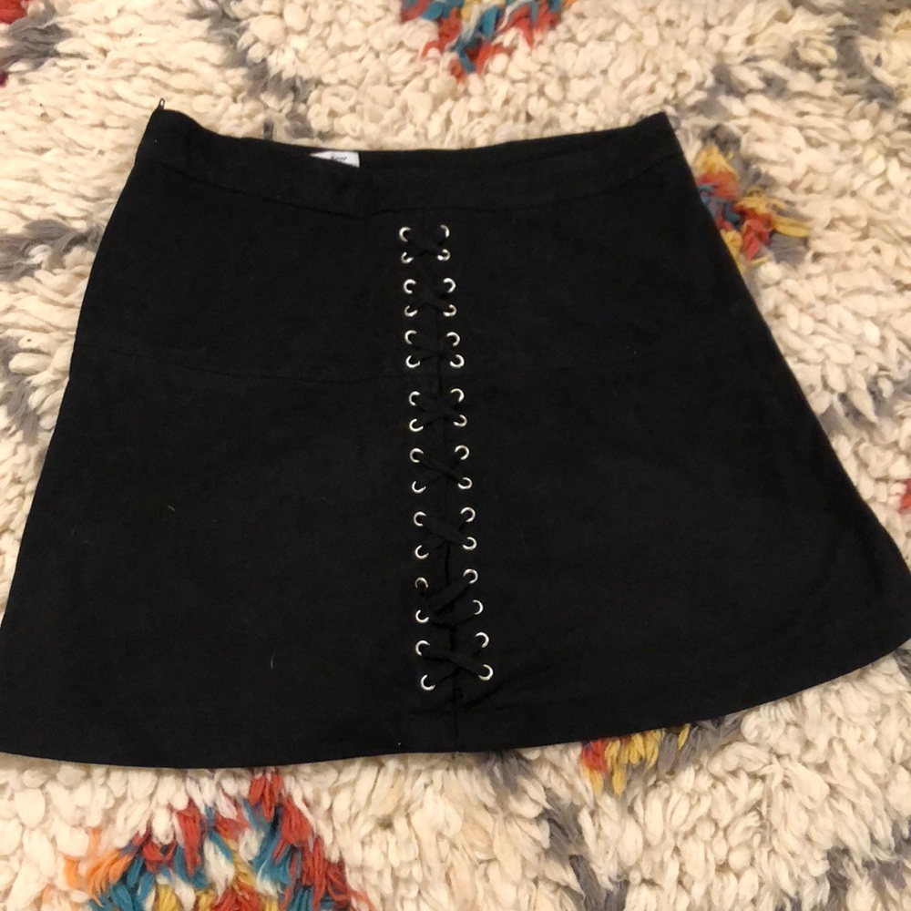 American Rag Black Faux Suede Skirt